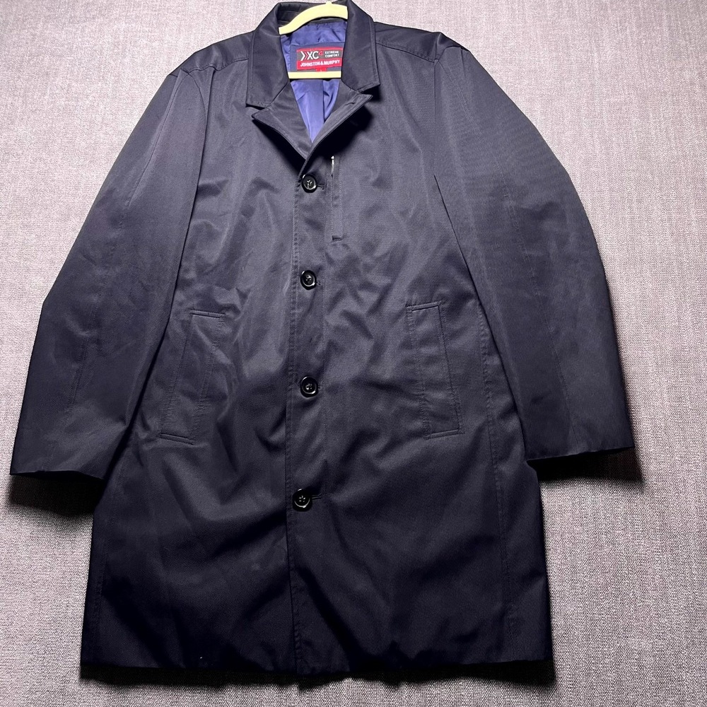 Johnston & Murphy XC4 Extreme Comfort Car Coat Mens Large Navy Blue Performance
